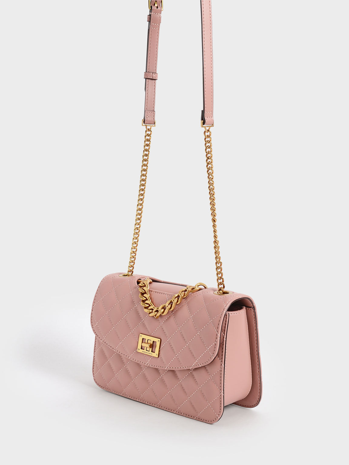 Blush Quilted Chain Bag CHARLES KEITH SA