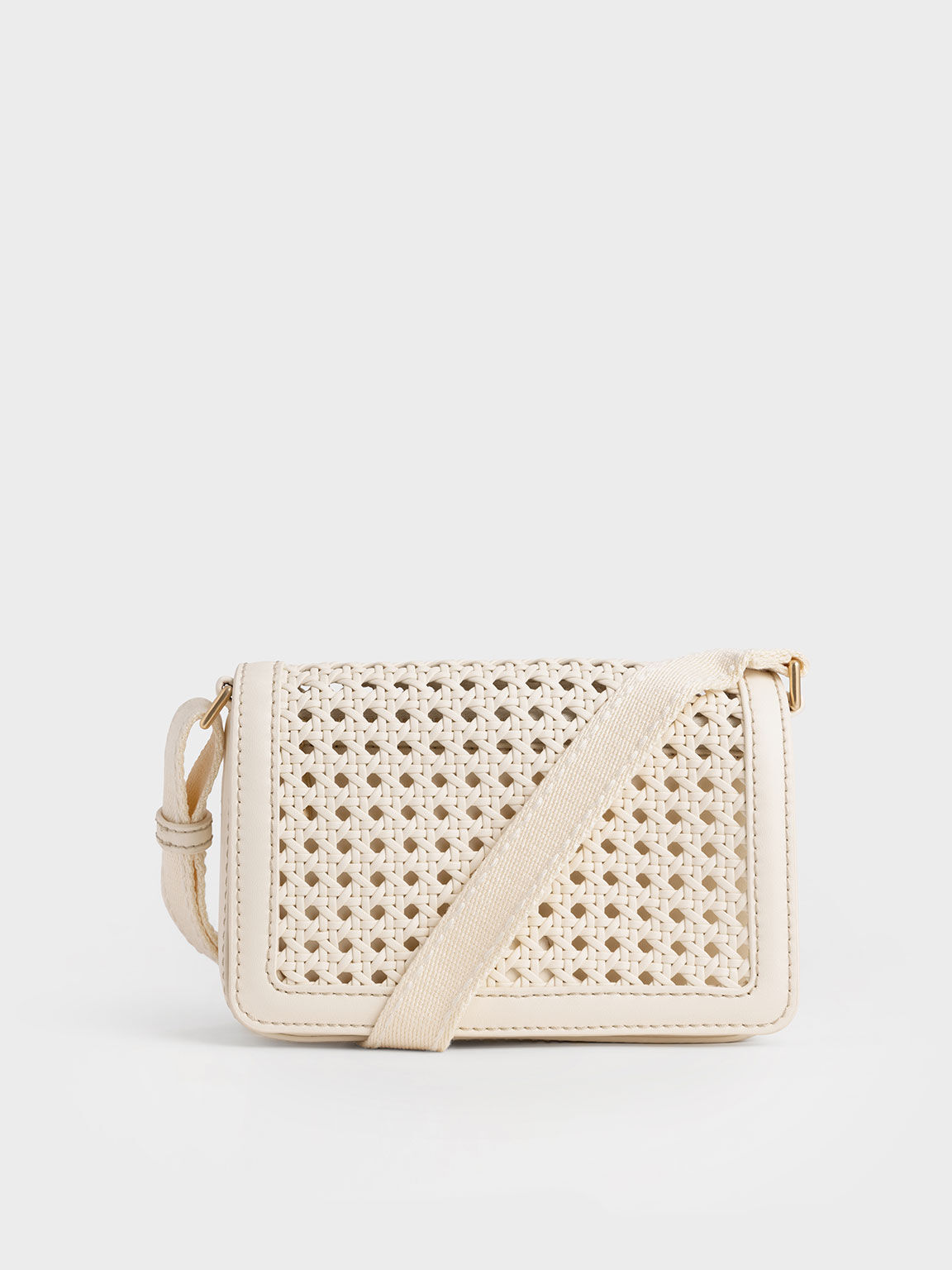 Cream Cecily Woven Shoulder Bag CHARLES KEITH SA