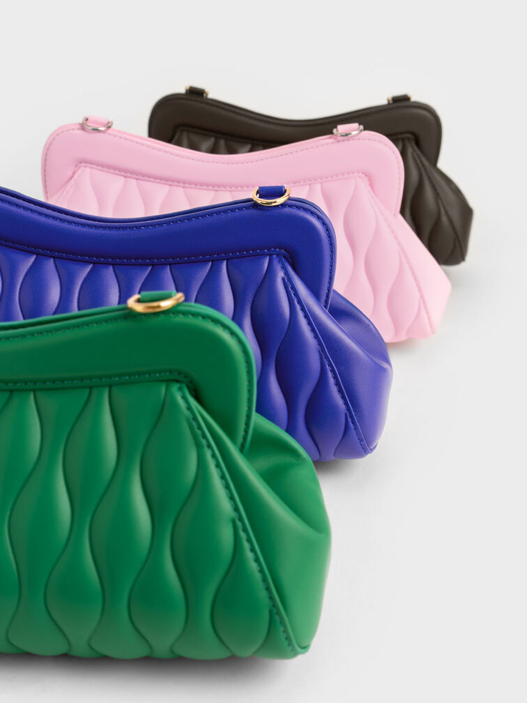 حقيبة إيفا بتصميم كلاتش وذراع أكريليك, Cobalt, hi-res