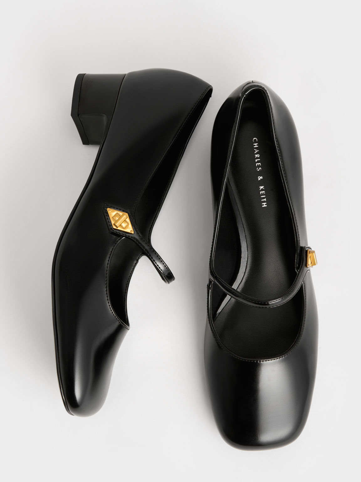 حذاء ماري جين بلمسة معدنية, أسود, hi-res