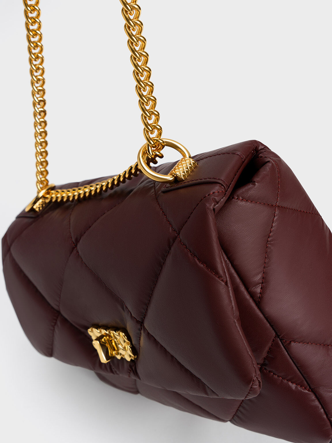 Paffuto Large Padded Shoulder Bag, Dark Chocolate, hi-res