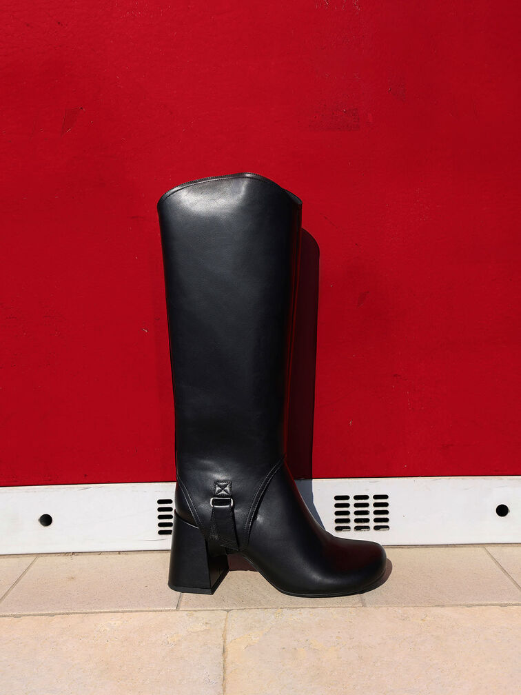 حذاء الركبة ذو كعب عالي جيجي, أسود, hi-res