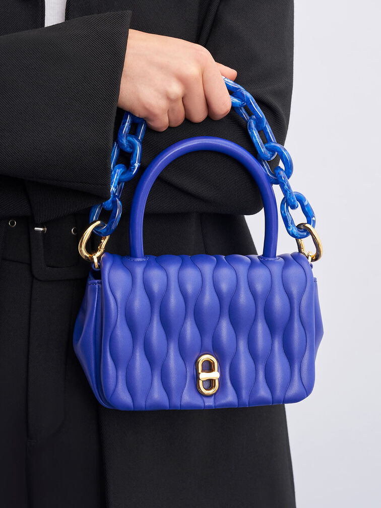 Iva Boxy Top Handle Bag, Cobalt, hi-res