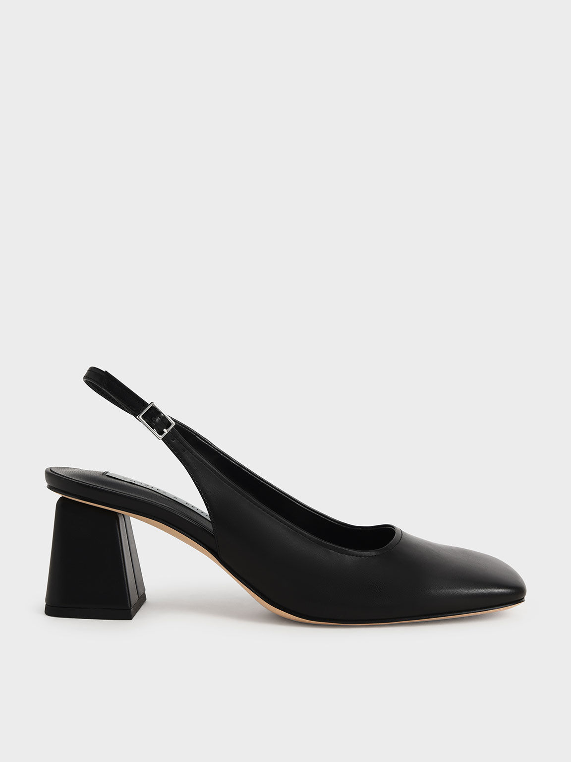 Leather block heel slingback shoes clearance