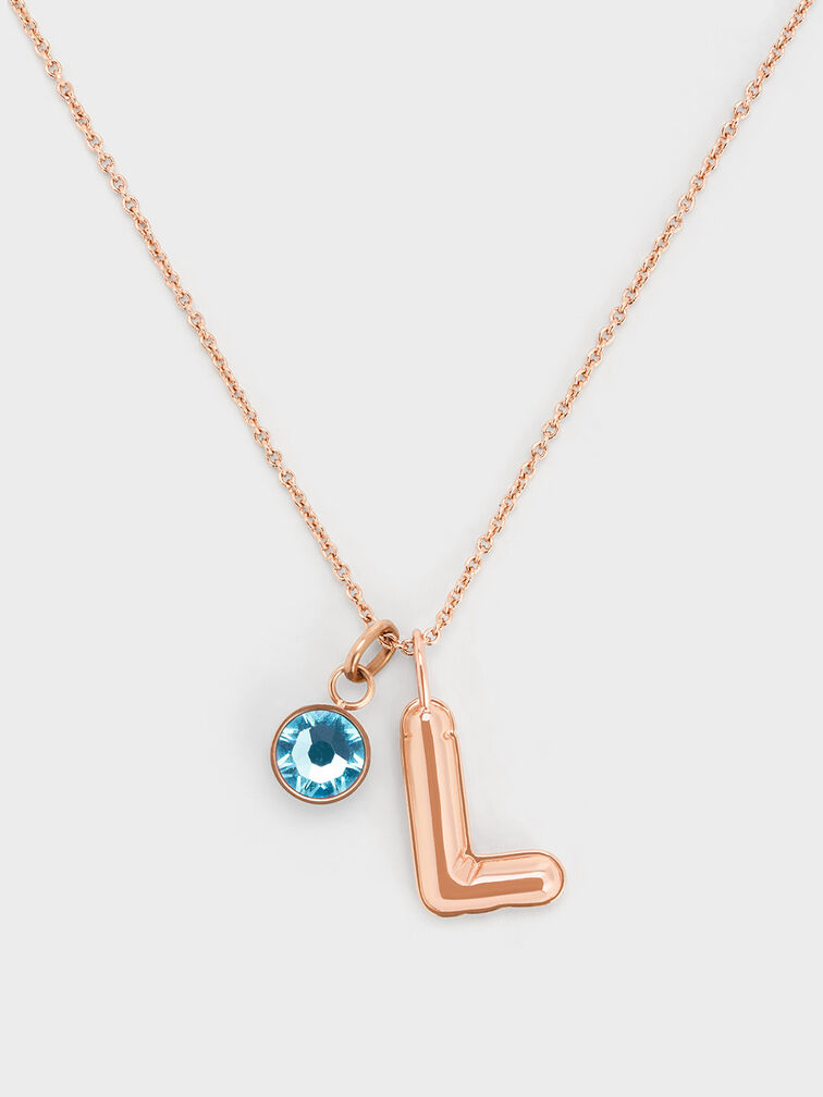 Alphabet 'L' Charm, Rose Gold, hi-res