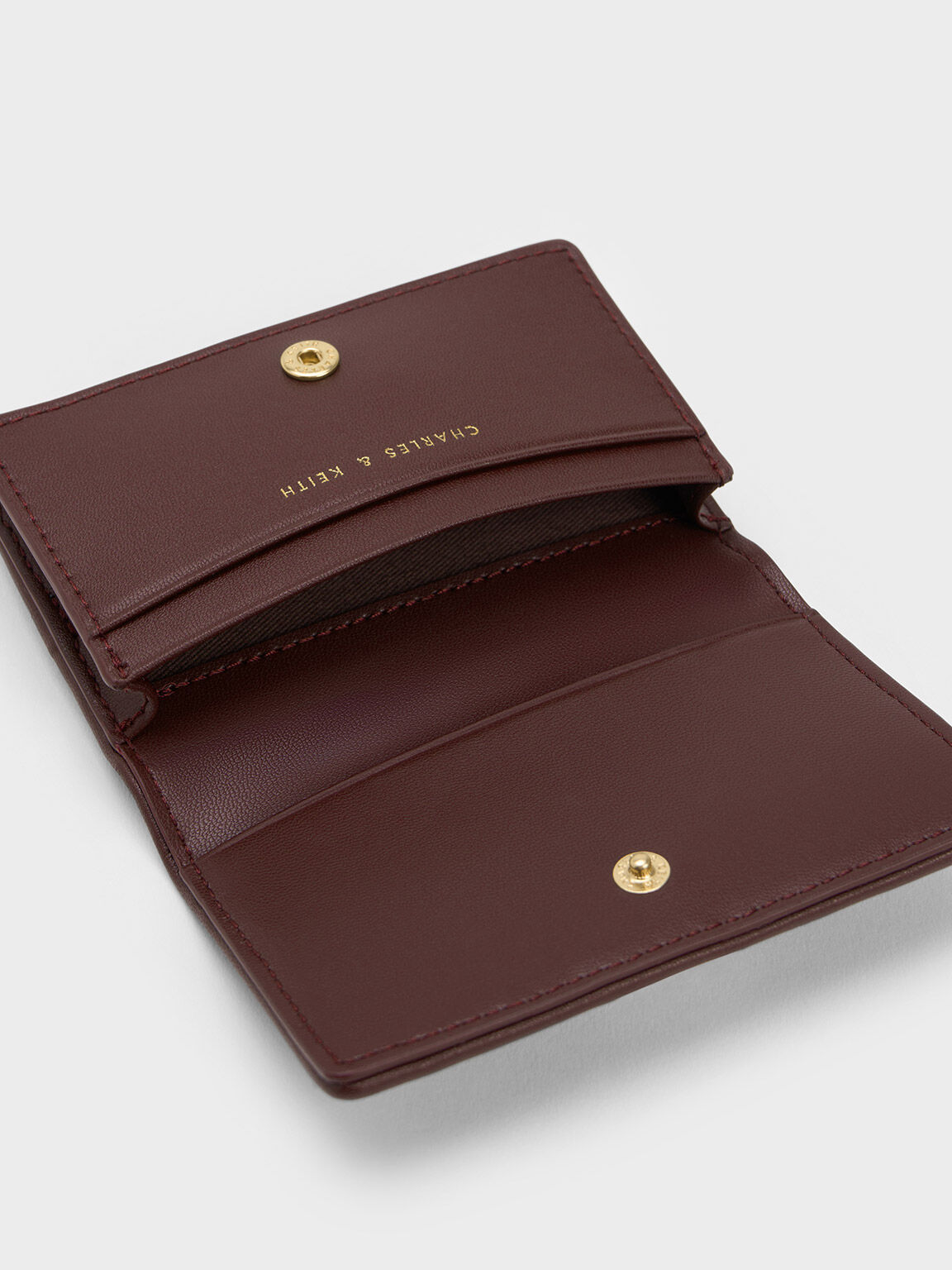 Aldora Ruched Cardholder, Dark Chocolate, hi-res