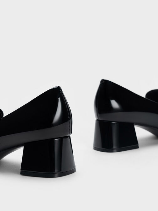 Lexie Chain-Link Heeled Loafers, Black Box, hi-res