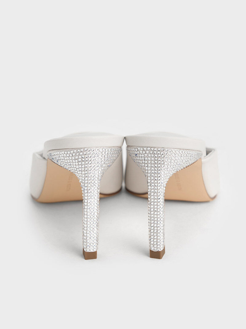 White mule kitten heel on sale