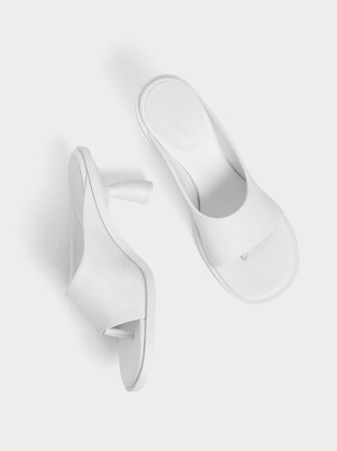 Alma Thong Mules, White, hi-res