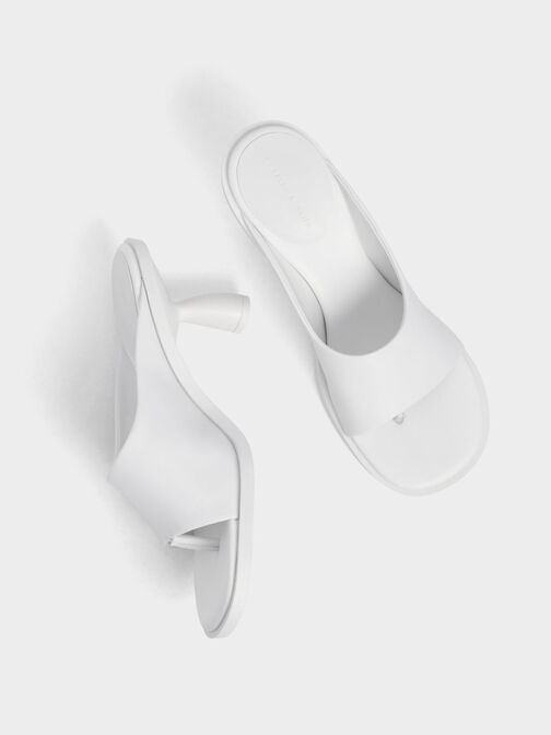 Alma Thong Mules, White, hi-res