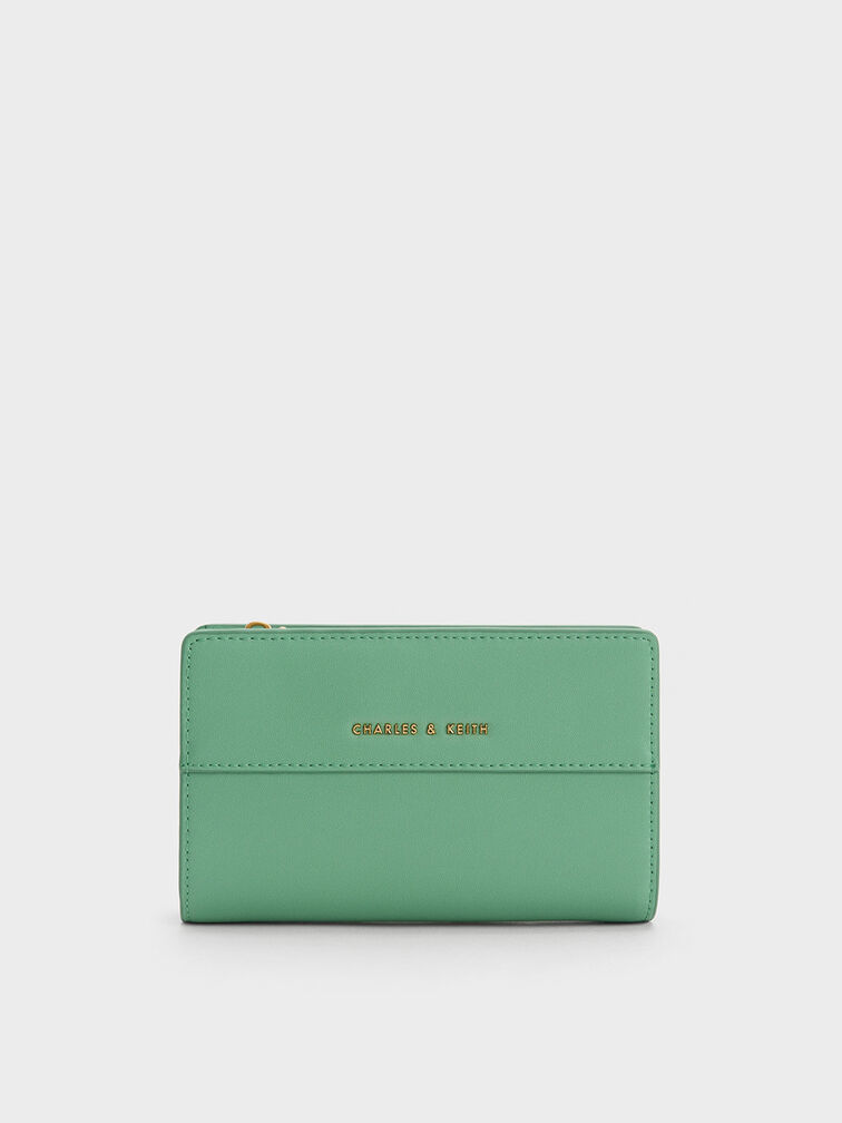 محفظة صغيرة مع كبسونة للإغلاق, لون أخضر, hi-res