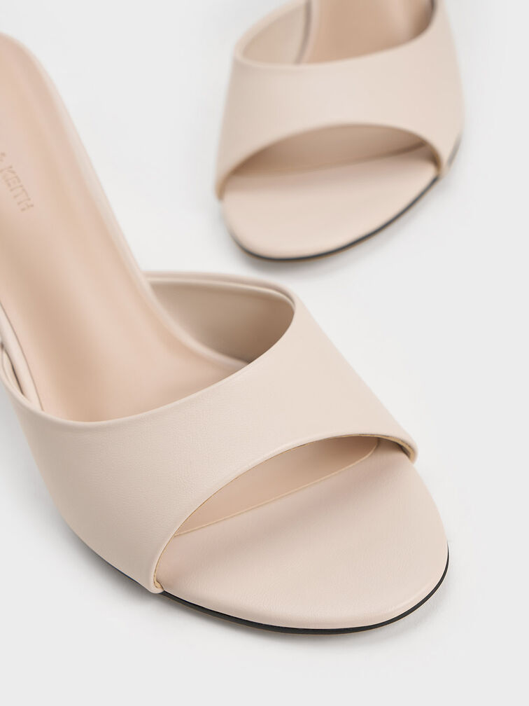 Open-Toe Heeled Mules, Chalk, hi-res