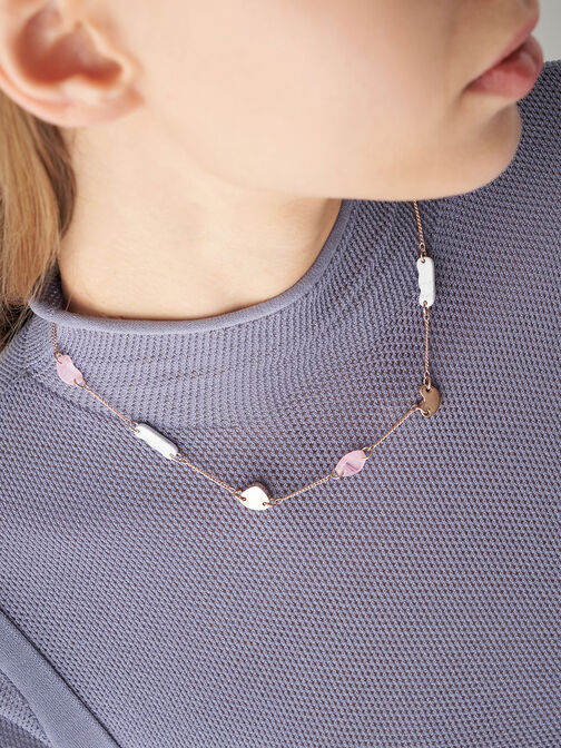 Resin Embellished Chain Link Choker, Rose Gold, hi-res