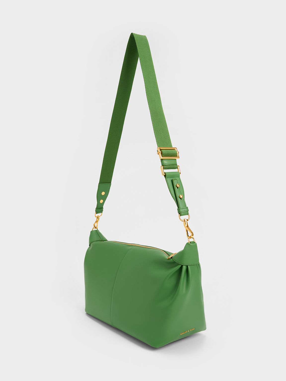 Chunky Chain Link Hobo Bag, Green, hi-res