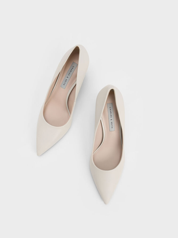 Trapeze Heel Pumps, Chalk, hi-res