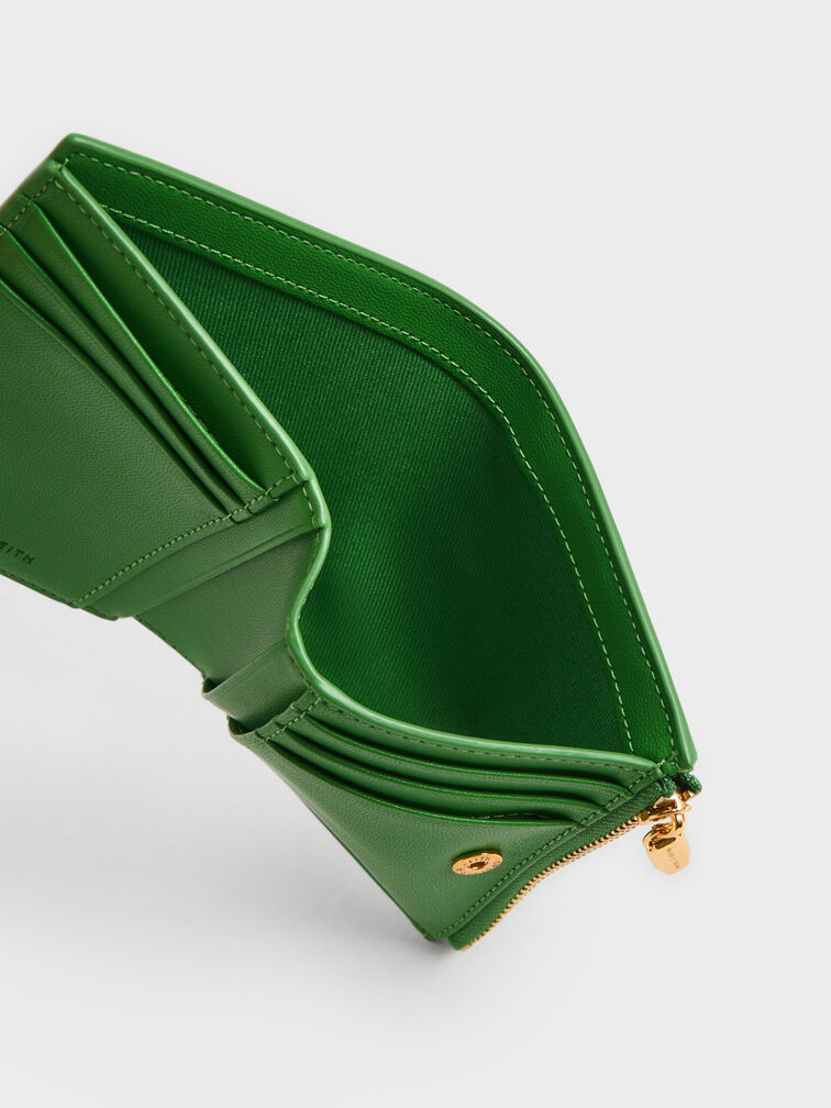 Harmonee Top Zip Small Wallet, Green, hi-res