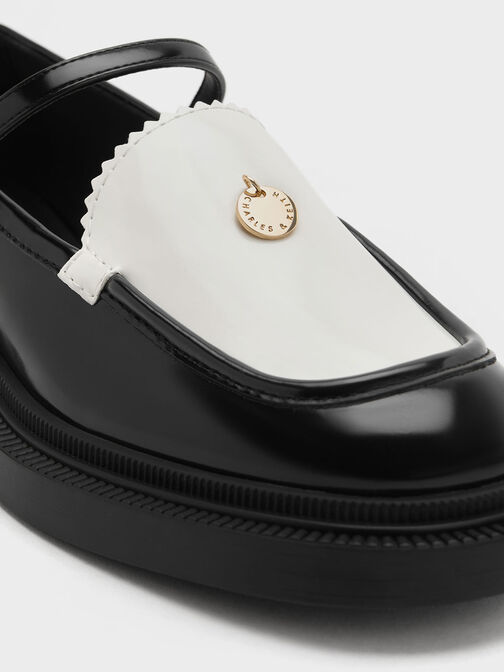 حذاء ماري جينز بتصميم دائري ثنائي اللون, متعدد, hi-res