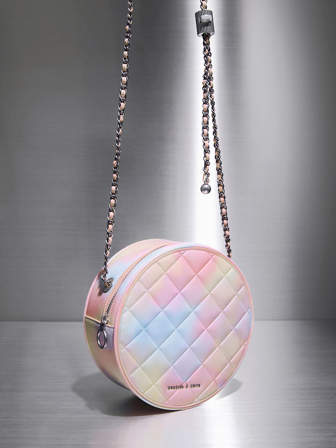 Kwan Swirl-Print Quilted Circle Bag, Multi, hi-res