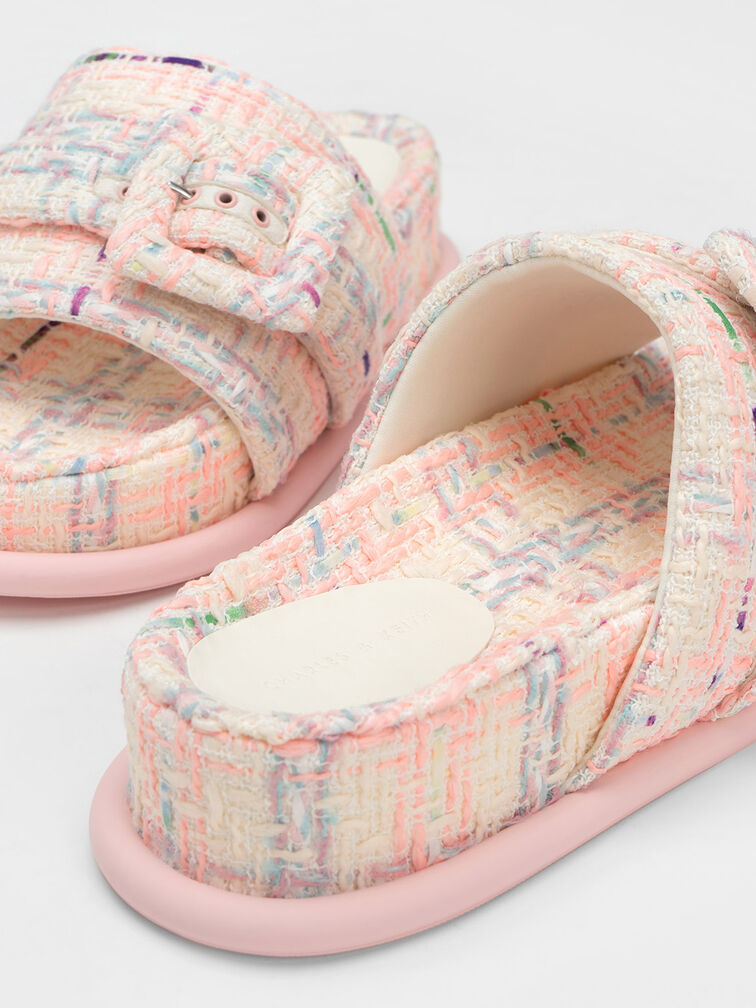 Sinead Tweed Buckled Slide Sandals, Multi, hi-res