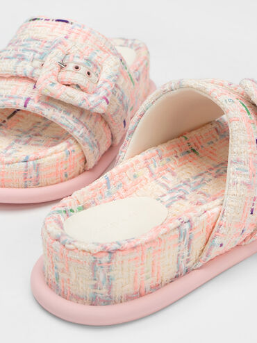 Sinead Tweed Buckled Slide Sandals, Multi, hi-res
