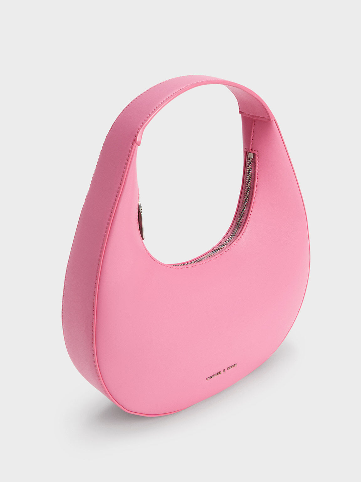 Half-Moon Shoulder Bag, Pink, hi-res