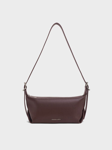Larsen Buckle-Strap Slouchy Shoulder Bag, Plum, hi-res