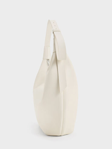 حقيبة هوبو أوديلا بتصميم منحن, كريم, hi-res