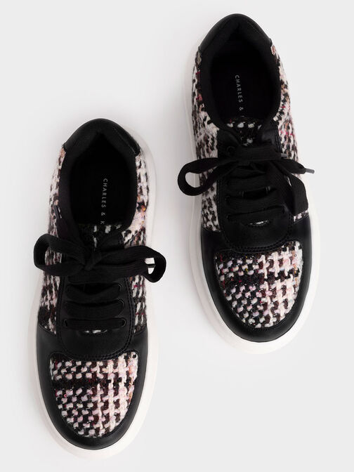 Stevie Woven Sneakers, Black, hi-res