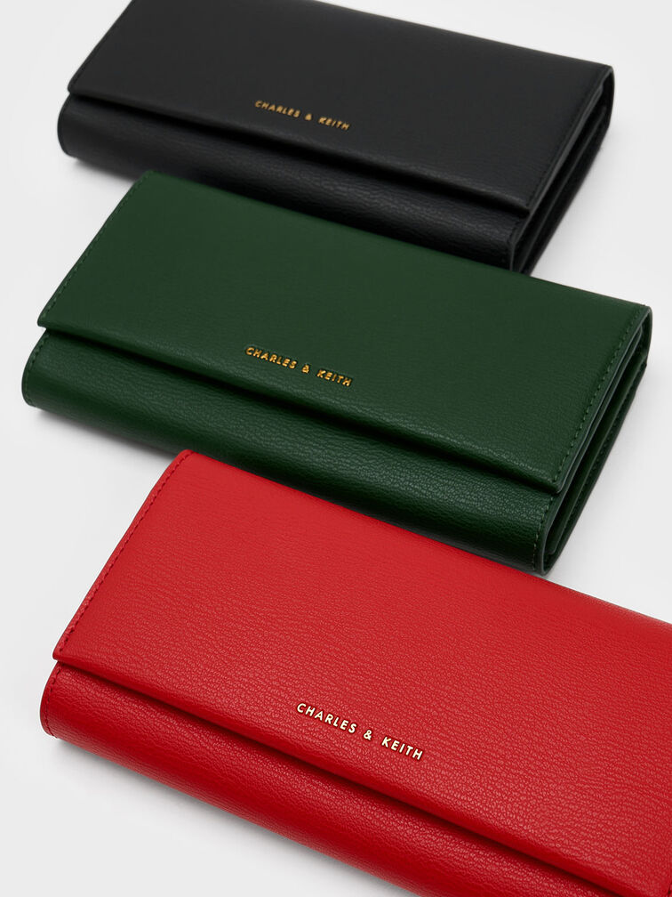 Tassel Detail Long Wallet, Red, hi-res