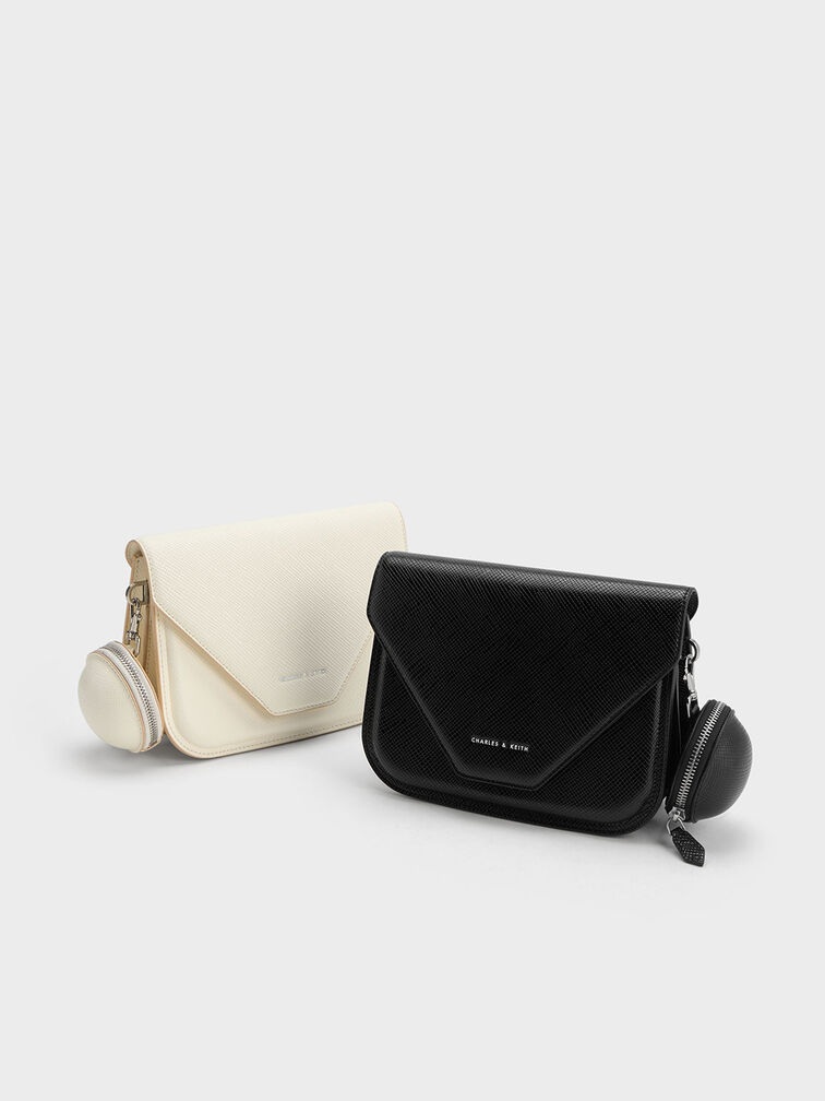 Kay Front Flap Crossbody Bag, Cream, hi-res