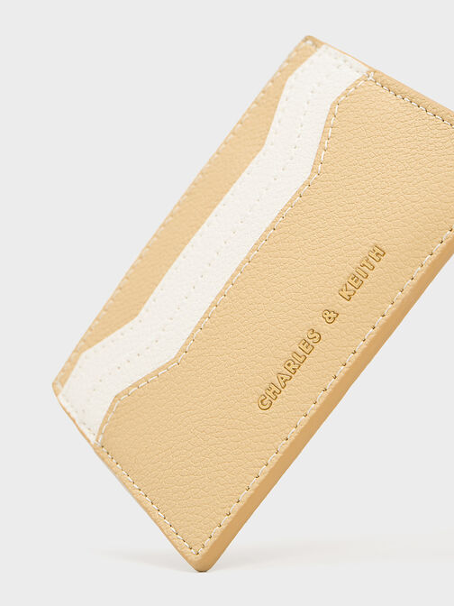 Two-Tone Multi-Slot Card Holder, Beige, hi-res