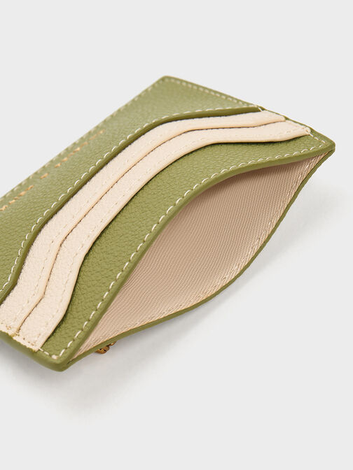 Two-Tone Multi-Slot Card Holder, Olive, hi-res