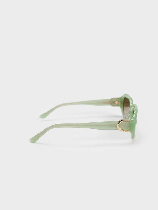 نظارة شمسية قابين بيضاوية الشكل من الأسيتات المعاد تدويره, اخضر فاتح, hi-res