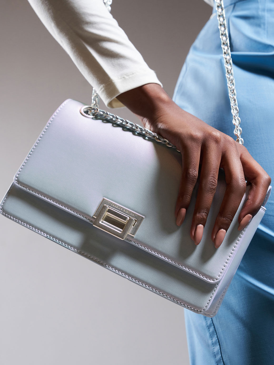 Peacock Everline Holographic Braided Strap Shoulder Bag CHARLES KEITH SA