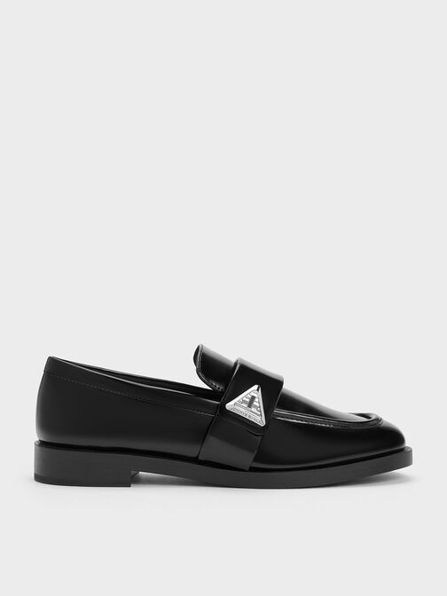 حذاء لوفرس بتفاصيل معدنية ترايس, Black Box, hi-res