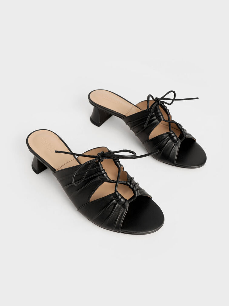 حذاء ميول لانديس بمقدمة مستديرة من الجلد, أسود, hi-res