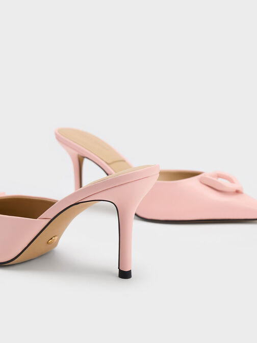 Gabine Leather Mules, Pink, hi-res