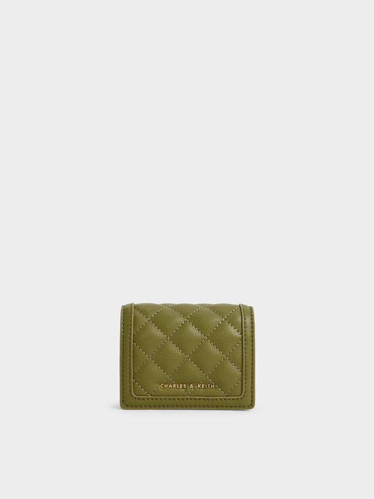 Micaela Quilted Card Holder, Avocado, hi-res