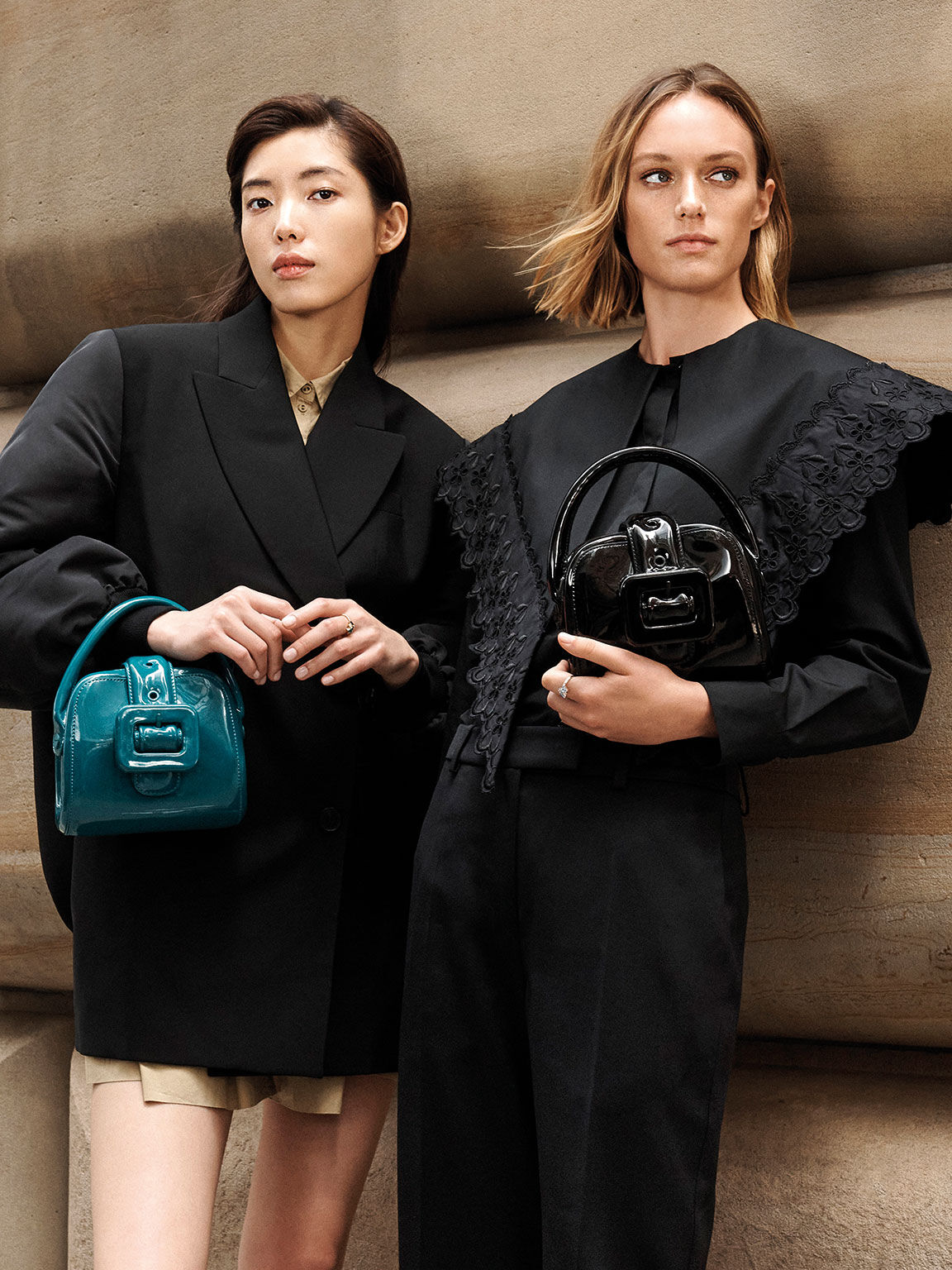 Lula Patent Belted Bag, Black, hi-res