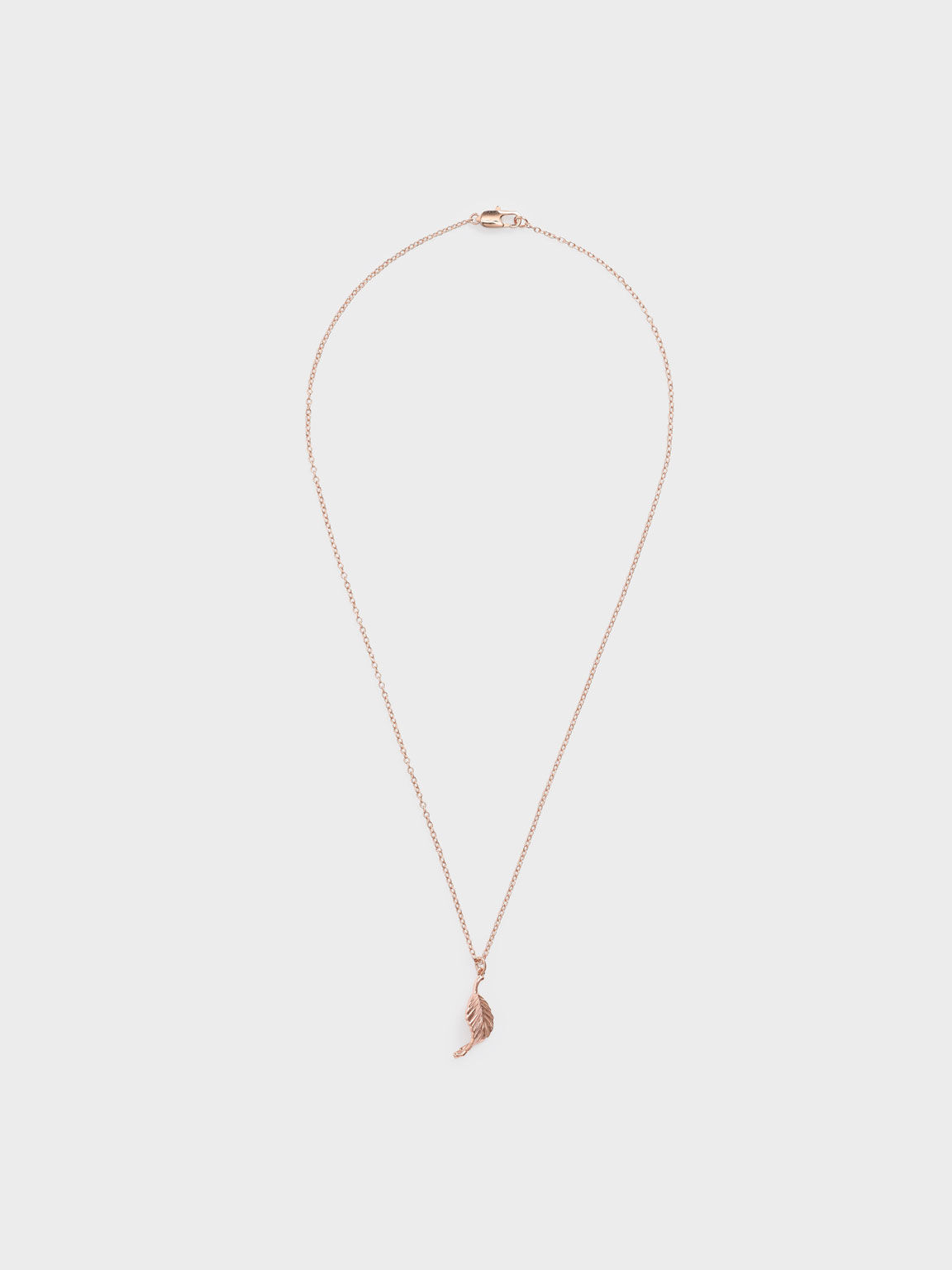Leaf Pendant Bead Necklace, Rose Gold, hi-res