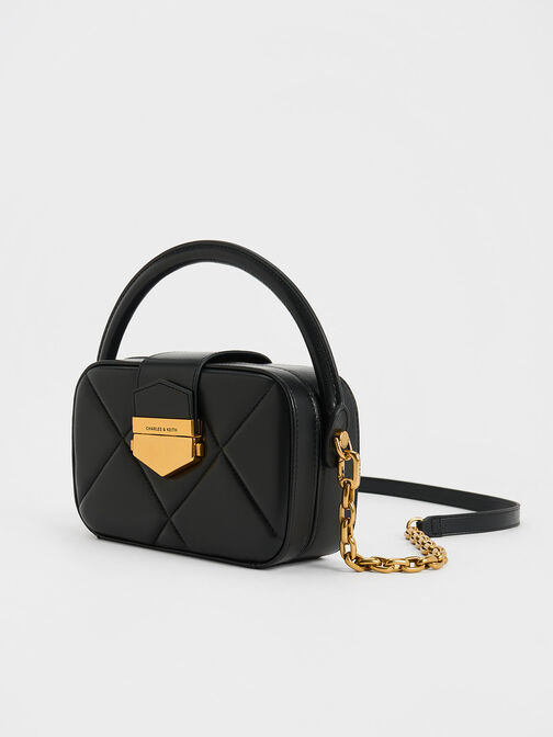 حقيبة فيرتيجو مبطنة ومزودة بمقبض علوي مربع الشكل, أسود, hi-res