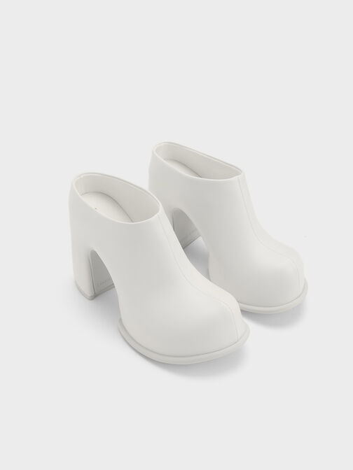 Pixie Platform Mules, White, hi-res