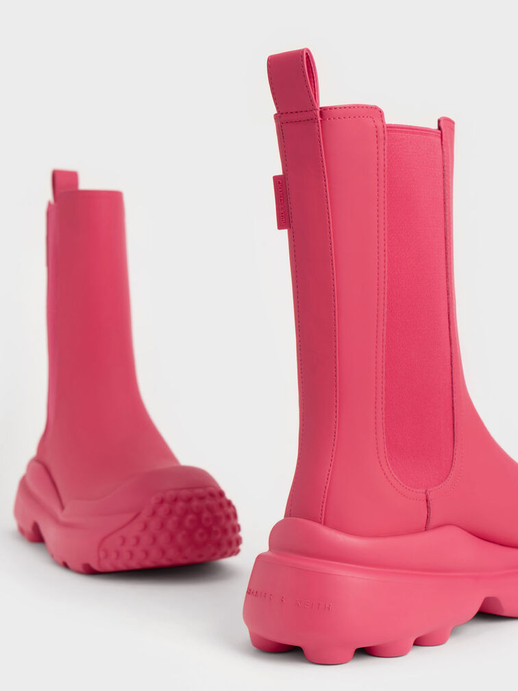 Elba Round-Toe Chelsea Boots, Red, hi-res