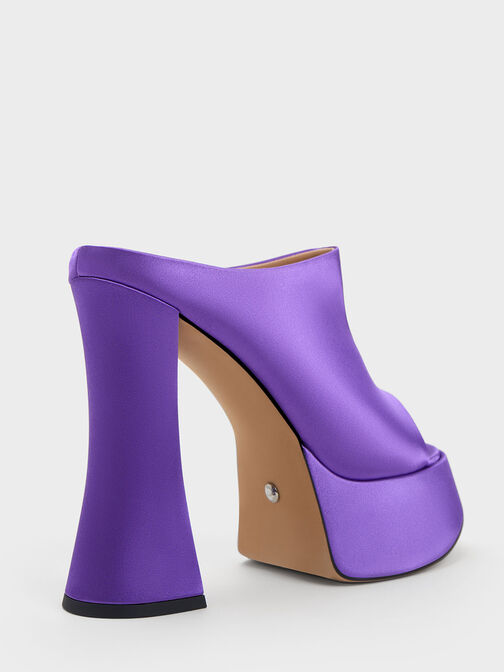 Delphine Recycled Polyester Platform Mules, Purple, hi-res