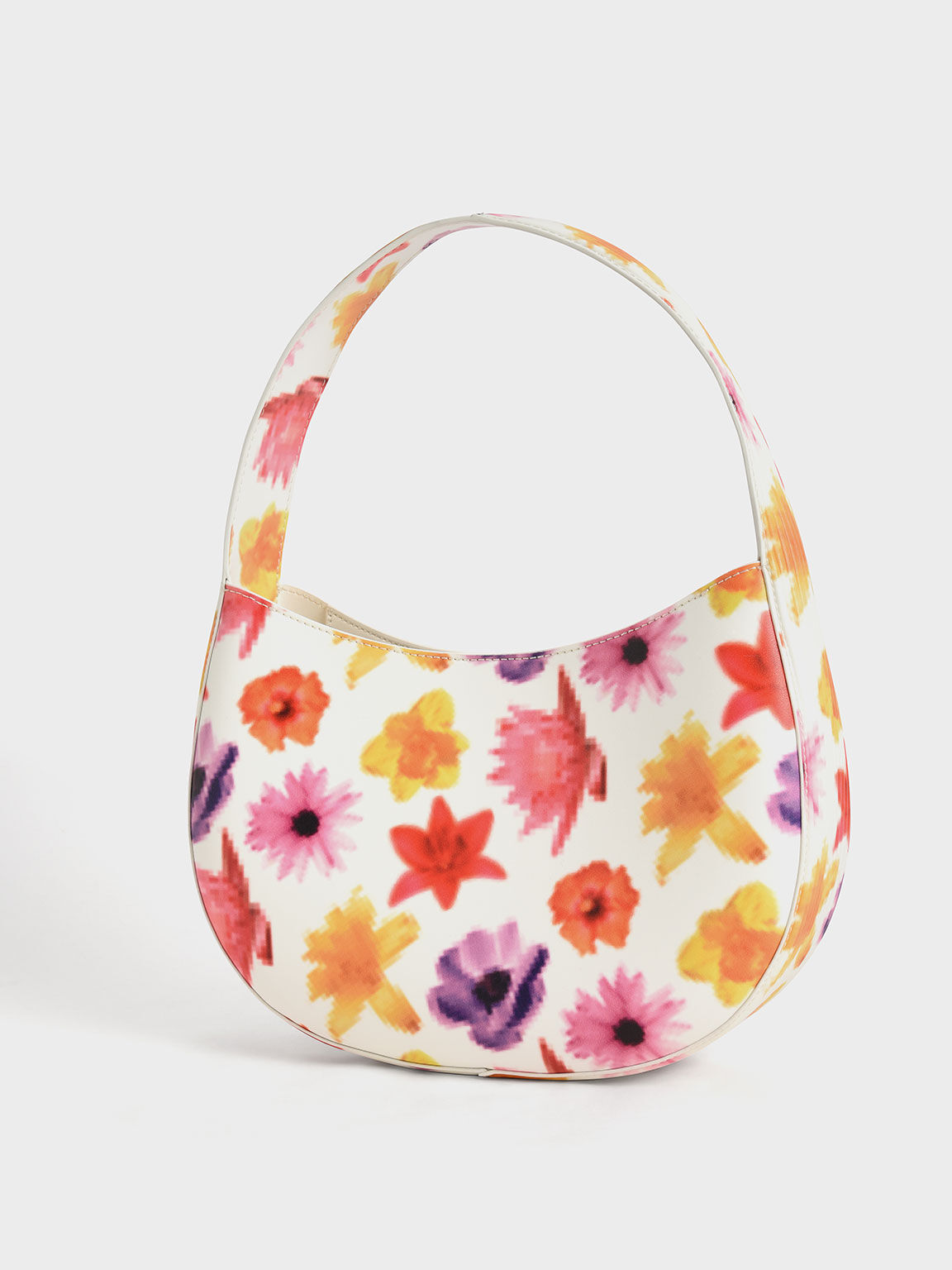 Multicoloured Coda Floral Print Top Handle Hobo Bag CHARLES KEITH SA