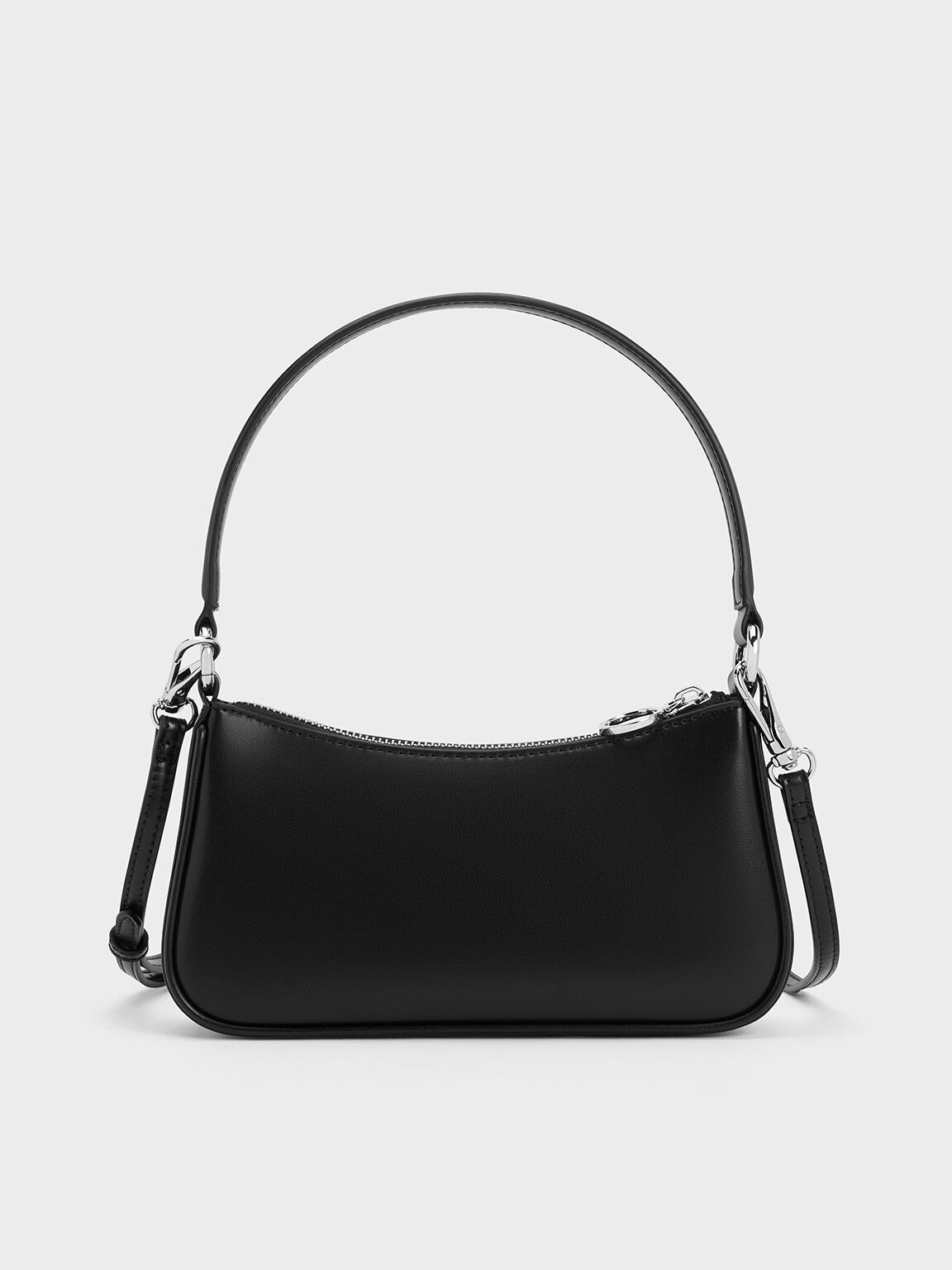 Noir Curved Shoulder Bag - CHARLES & KEITH SA