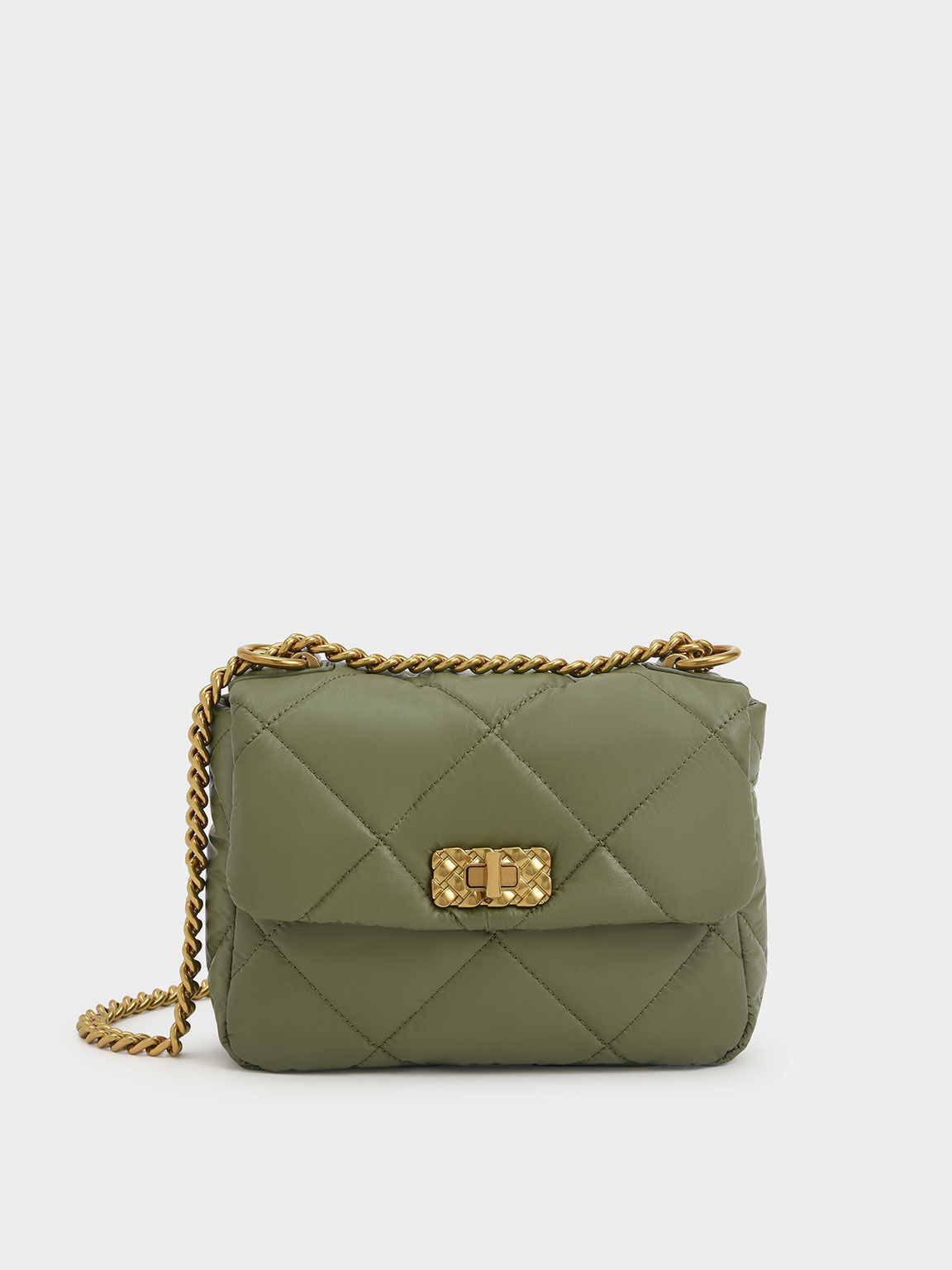 Olive Paffuto Padded Shoulder Bag CHARLES KEITH SA
