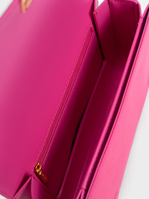 Embellished Chain Strap Bag, Fuchsia, hi-res