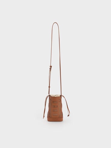 Delphi Cut-Out Phone Pouch, Tan, hi-res