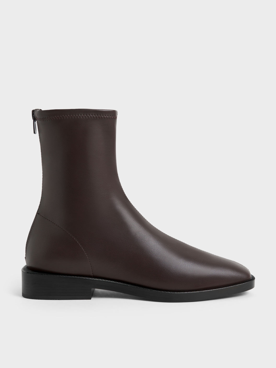 Square toe flat ankle boots online